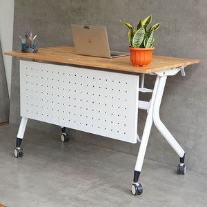 Minimilist <b>Foldable</b> Mobile <b>Office</b> <b>Desk</b> with Back Panel-HBMS001 - Product Image 2