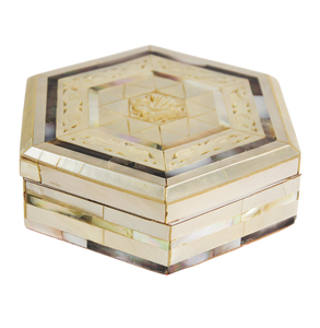 Hexagonal Shape Mother of Pearl <b>Boxes</b> <b>Wedding</b> Gift White Inlay <b>Boxes</b> for Thanksgiving and Giveaways - Product Image 1