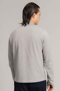 เสื้อโปโลผ้าฝ้ายสำหรับผู้ชายผ้าแคนวาสย้อมสีล้วนแบบพรีเมี่ยม - Product Image 4