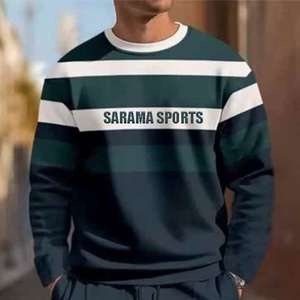 Ensemble de survêtement décontracté pour homme avec logo personnalisé, sweat-shirt à col rond, ensemble de survêtement de jogging en gros, 2 pièces - Product Image 2