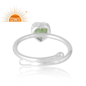 Venta caliente 925 Sterling Selling Anillo de piedras preciosas de peridoto natural Joyería personalizada para mujeres Regalo para ella - Product Image 2