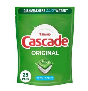 Cascade 25CT Lavavajillas Acción Pac Potente Fórmula de limpieza para residuos de alimentos duros Venta barata - Product Image 5