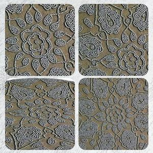 แผ่นรองแก้วทรงกลมสีเขียวเข้มที่ทำด้วยมือพร้อมด้วยพรมและแผ่นรองจานที่สวยงามสำหรับงานแต่งงานหรือใช้ในชีวิตประจำวัน - Product Image 3