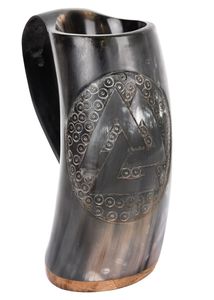 High Quality Natural Buffalo Horn <b>Mug</b> with Handle Modern Design Eco-Friendly for Beer Wine Mead Ale - Product Image 4