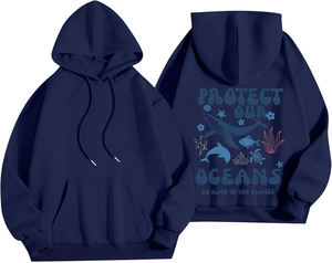 Sweat à capuche pour homme de luxe en gros, imprimé sur mesure, respirant, en tissu polyester/nylon peigné, uni, imperméable et coupe-vent - Product Image 4