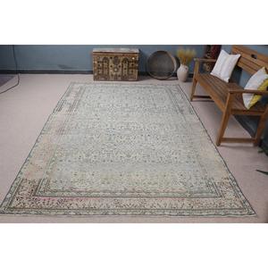 Alfombra Turca Vintage, Alfombra de 6.3x9.3 pies, Alfombra de Lana con Puntos Azules - Product Image 3