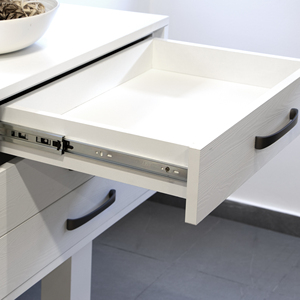 Set di 5 guide per cassetti con cuscinetti a sfera 45mm di altezza 450mm di profondità di estensione completa vetrini in zinco - Product Image 2