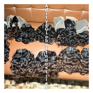 MEILLEUR FOURNISSEUR ET VENDEUR DE CHEVEUX INDIENS AVEC DES CHEVEUX CRUS 100% NON TRAITÉS BÉBÉ BOUCLES AVEC DES CUTICULES ALIGNÉES MACHINE TRAME BUNDLES - Product Image 1