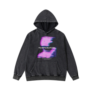Sweat à capuche lavé à l'acide 100% coton de haute qualité High Street Washing Old Stone Washed Vintage Hoodie - Product Image 1