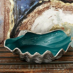 Bol de fruits décoratif abstrait en métal en aluminium direct d'usine avec émail de couleur bleue conception personnalisée en gros arrivée supérieure - Product Image 4