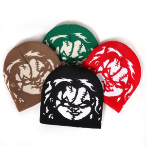 Recién llegado, gorros de alta calidad, gorros de invierno reciclados de Jacquard de punto acrílico personalizados, gorros Toque, gorros cálidos para la cabeza - Product Image 4