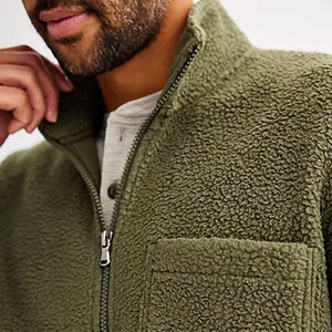 Sweat à capuche pour homme en polaire sherpa, demi-zip, col montant, épais, chaud, écologique, respirant, uni, décontracté, hiver, personnalisable numériquement - Product Image 3