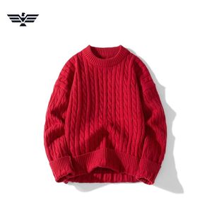 Suéter de Invierno para Hombre, Cuello Redondo, Tejido de Cable, 100% Algodón, Premium, Cálido, Antiarrugas, Antiencogimiento, Antipilling - Product Image 5