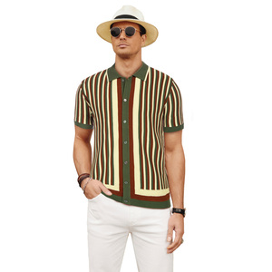<strong>Men</strong> Striped <strong>Cardigan</strong> Sweater Short Sleeve Lapel Collar Button-up <strong>Men</strong> Knitwear Summer Sweater Shirts <strong>Cardigan</strong>