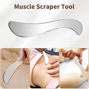 Outil de raclage des fascias IASTM en acier inoxydable pour la relaxation musculaire, la physiothérapie et le sport, idéal pour usage clinique - Metal Med - Product Image 2