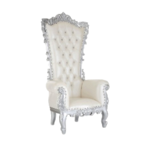 เก้าอี้บัลลังก์สูงและราชินีราชาเฟอร์นิเจอร์สีขาวหรูหราสำหรับบ้าน - Product Image 5