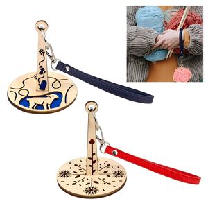 Dispensador de hilo de muñeca artesanal de madera gruesa, soporte para ovillo de hilo de muñeca, portátil para hilo de muñeca, para manualidades 2026 - Product Image 1