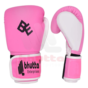 Custom <b>Pink</b> Black Boxing Gloves with Moisture Wicking Universal Fit Made of Synthetic Leather - Product Image 1