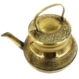 Lota de Latón Puro Vintage de Alta Calidad con Grabado y Acabado Pulido para Uso en la Cocina, Artículo de Cocina Árabe Antiguo - Product Image 3