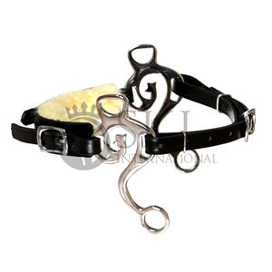 Personnalisable Original Brown Leather S Hackamore Bitless avec Nez Rope Horse Bit Fabrication en acier inoxydable Produit équestre - Product Image 5