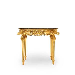 Ensemble de table console en bois entièrement doré classique de luxe - Product Image 6