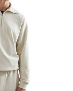 Sudadera de Forro Polar con Media Cremallera para Hombre, Cálida, Suave, Cuello Alto, Cómoda, Informal, Holgada, de Manga Larga, Estilo Pullover - Product Image 3