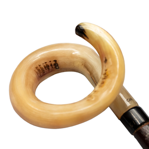 100% Natural Ram Horn Walking Stick Mango Elegante Mejor calidad Bastones para caminar para senderismo y acampar - Product Image 1