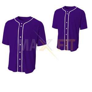 Jersey de béisbol con botones completos de manga corta de alta calidad para hombre, diseño superior personalizado con opción de talla grande - Product Image 4