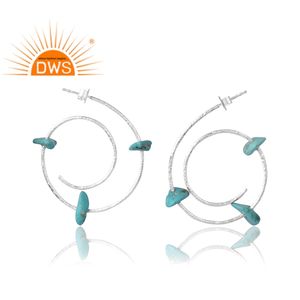 Nouveau motif Design 925 argent Sterling naturel Arizona Turquoise pierre précieuse boucle d'oreille conception personnalisée bijoux pour femmes cadeau pour elle - Product Image 4
