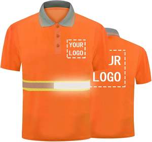 Hi Vis Waterproof Workwear Construction Polo T Shirt Two-Tone <b>Reflective</b> <b>Safety</b> <b>Clothing</b> Wholesale Polo Shirts - Product Image 2