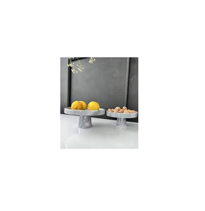 Support à gâteau en marbre massif de forme ronde de meilleure qualité, fait à la main de grande taille, support à Dessert en marbre pur à bas prix - Product Image 5