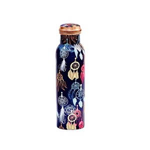 Printed Enamel Designer Dark Theme <b>Copper</b> Water <b>Bottle</b> for Dinner Table Decoration <b>Drinking</b> Water Doctor <b>Bottle</b> - Product Image 4
