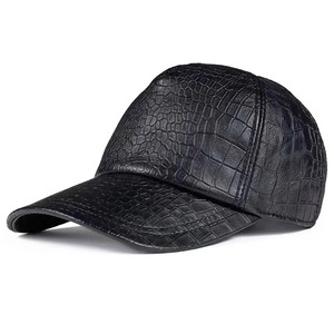 หมวกเบสบอลหนังแฟชั่นสำหรับผู้ชาย, หมวกแก๊ปหนังงูจระเข้ลายพิมพ์ลายตามสั่งได้56-60ซม. หมวกผู้ชายปรับได้ goft ห้าแผง Gorras - Product Image 3