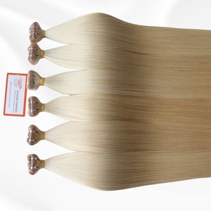 Extensions de cheveux humains à bandes adhésives AZ Hair Company, blond clair # 613ash Remy Fusion Full Ends Single - Product Image 5