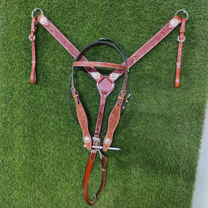 ที่คาดผมหนังพิมพ์ลายม้ากระสอบสำหรับนักขี่ม้าทำจากหนังดีไซน์ตามสั่งมีตะเข็บสำหรับผู้ขับขี่และม้า - Product Image 1