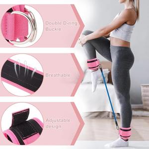 Sangles de cheville réglables personnalisées avec bandes de résistance pour l'exercice, manilles de cheville durables pour l'entraînement des jambes, des fessiers et des hanches, équipement de fitness OEM - Product Image 4
