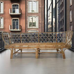 Tumbona Clásica de Ratán en Material Natural con Todos los Cojines y Almohadas para Sofás Hecha para Salón Balcón y Terraza - Product Image 5