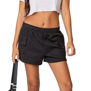 กางเกงขาสั้นผ้าฝ้าย100% สำหรับผู้หญิงกางเกงขาสั้นสำหรับฤดูร้อนกางเกงขาสั้นลำลองมีกระเป๋าข้างคาร์โก้ - Product Image 4