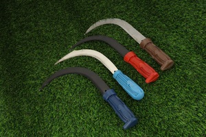 Faucille de récolte manuelle, lame en acier inoxydable de 11 pouces, outil agricole pour la coupe de l'herbe de riz, épaisseur de 1,5 mm, manche en plastique - Product Image 3