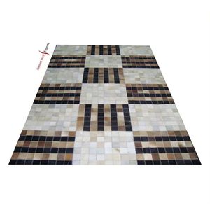 Alfombra de Cuero Genuino Moderna y Sofisticada, Alfombra de Piel Refinada, Alfombra de Lana y Pelo, Accesorio Único para el Hogar, Sala de Oración o Picnic - Product Image 1