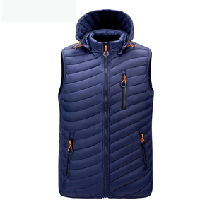 Veste à capuche légère en coton rempli d'automne isolée, respirante et écologique pour hommes, veste chaude sans manches, décontractée pour l'extérieur - Product Image 6