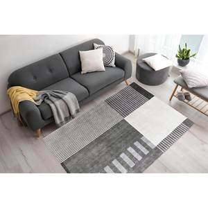 Tapis de salon rectangulaire gris en polyester fabriqué à la machine Netline Home Tokyo Geo Blocks - Product Image 2