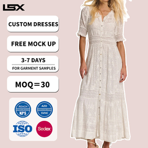 Vestido <span class=keywords><strong>de</strong></span> Fiesta Personalizado con Logotipo, <span class=keywords><strong>de</strong></span> Seda, Manga Corta, Estilo Boho, Halter, Verano, Y2K, Dulce, Estilo Occidental, Tropical, con Puntos, para Vacaciones, Talla Única, Lavable - Product Image 1