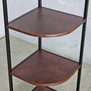 Estante Esquinero en Forma de Abanico de 4 Niveles de Madera de Caucho 40x40x123cm para Sala de Estar KGT68013 - Product Image 4