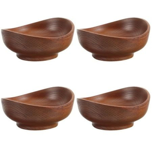 Bol de service en bois de teck artisanal, grain naturel unique, bois massif, bol à salade décoratif, vaisselle écologique, bol de service - Product Image 5