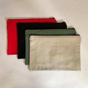 Bolsa de cosméticos con cremallera pequeña a la moda ecológica, bolsa de lona a precio de fábrica, bolsa de cosméticos de lona de algodón Vintage con logotipo personalizado - Product Image 3