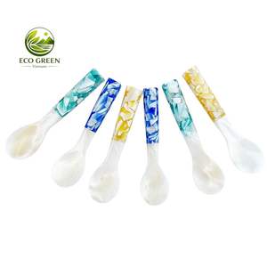 Cuchara de Nácar Grabada Personalizada, Cuchara de Concha para Caviar, Utensilio de Concha de Lujo para Ostras, Café, Té, Regalo, Venta al por Mayor - Product Image 5