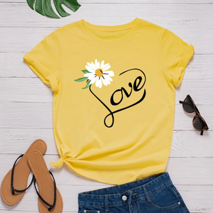 Camisetas de mujer de verano 2025 en algodón de todos los colores hechas con camisetas con patrones personalizados - Product Image 1