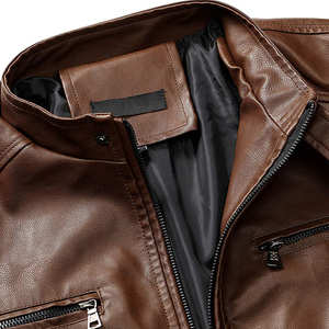 Veste en cuir pour homme la plus populaire, de haute qualité, personnalisée, fabriquée au Pakistan, imperméable, respirante, coupe-vent, avec logo frontal - Product Image 2