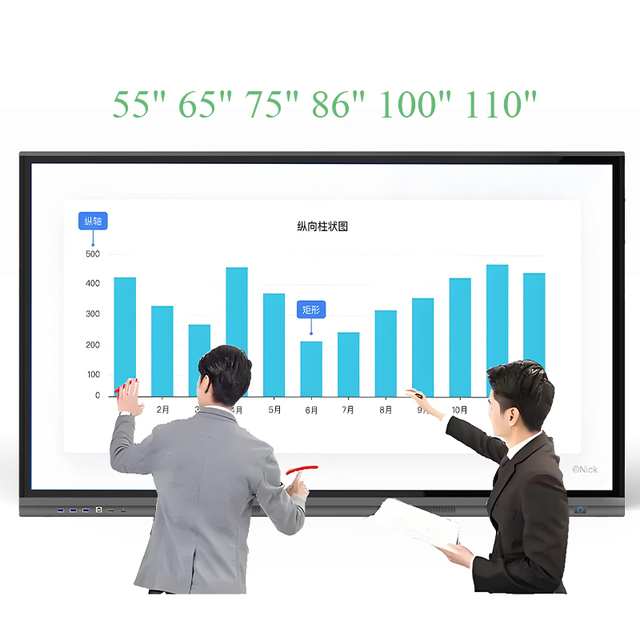 65/75/86/100/110 Inch 4K 20-Point Touch Interactive Smart Board with Android/Win OS for Meeting Rooms-SeeTouch HCT-65